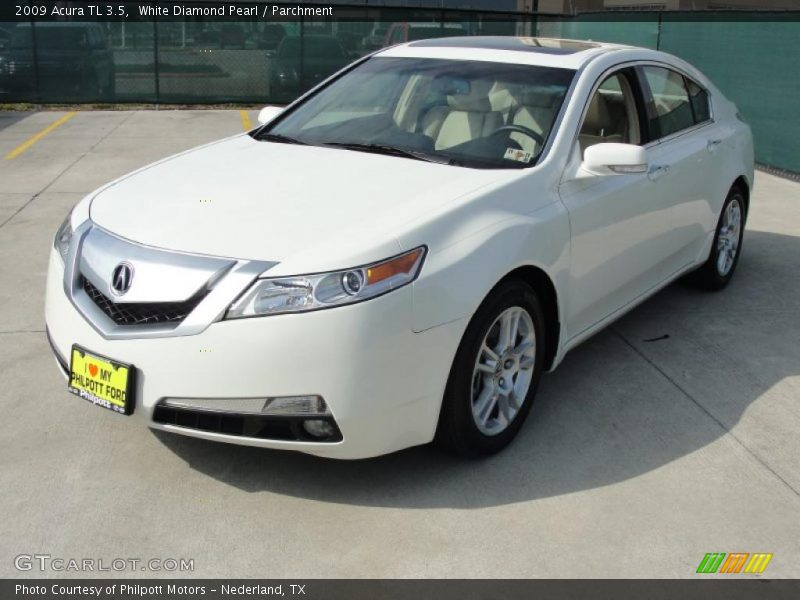 White Diamond Pearl / Parchment 2009 Acura TL 3.5