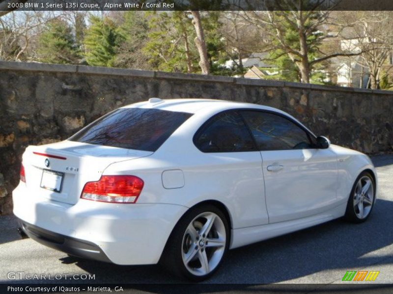 Alpine White / Coral Red 2008 BMW 1 Series 135i Coupe