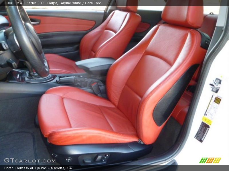 Alpine White / Coral Red 2008 BMW 1 Series 135i Coupe