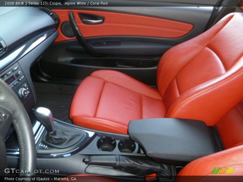Alpine White / Coral Red 2008 BMW 1 Series 135i Coupe