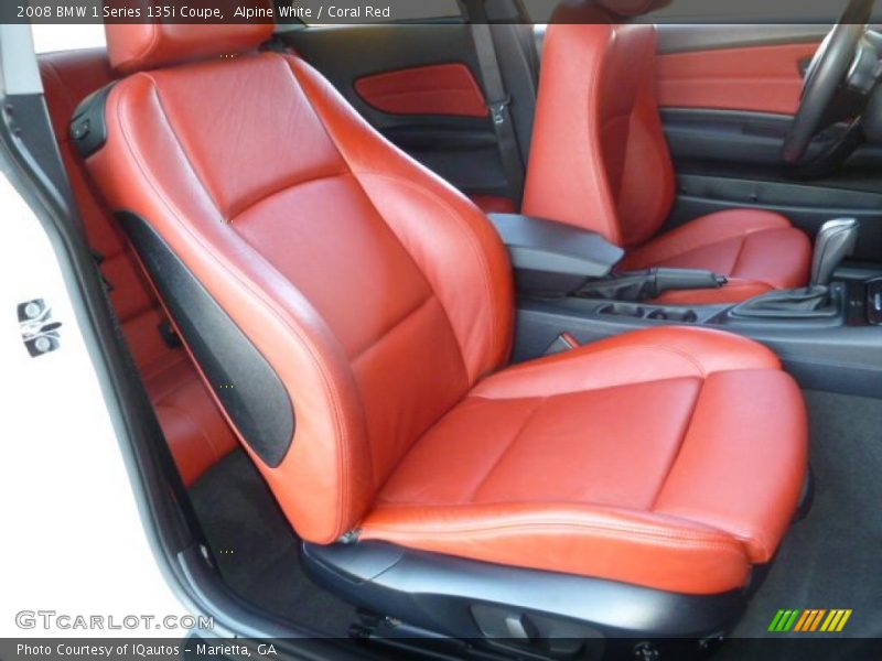 Alpine White / Coral Red 2008 BMW 1 Series 135i Coupe