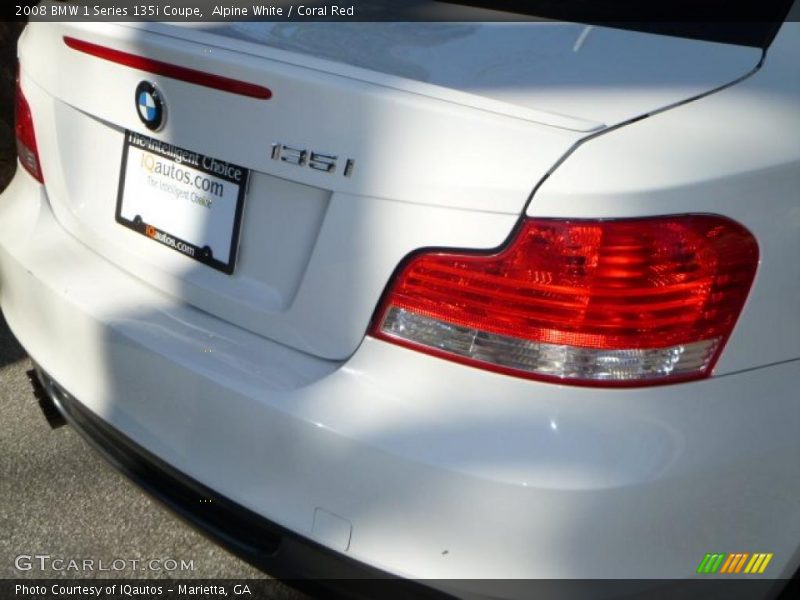 Alpine White / Coral Red 2008 BMW 1 Series 135i Coupe