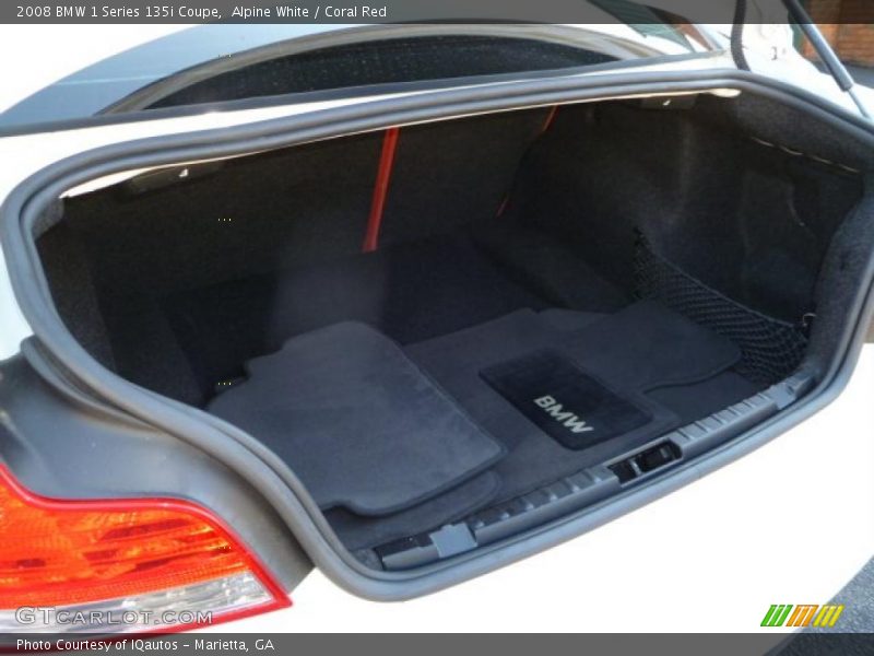 Alpine White / Coral Red 2008 BMW 1 Series 135i Coupe