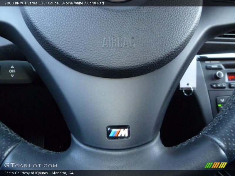 Alpine White / Coral Red 2008 BMW 1 Series 135i Coupe