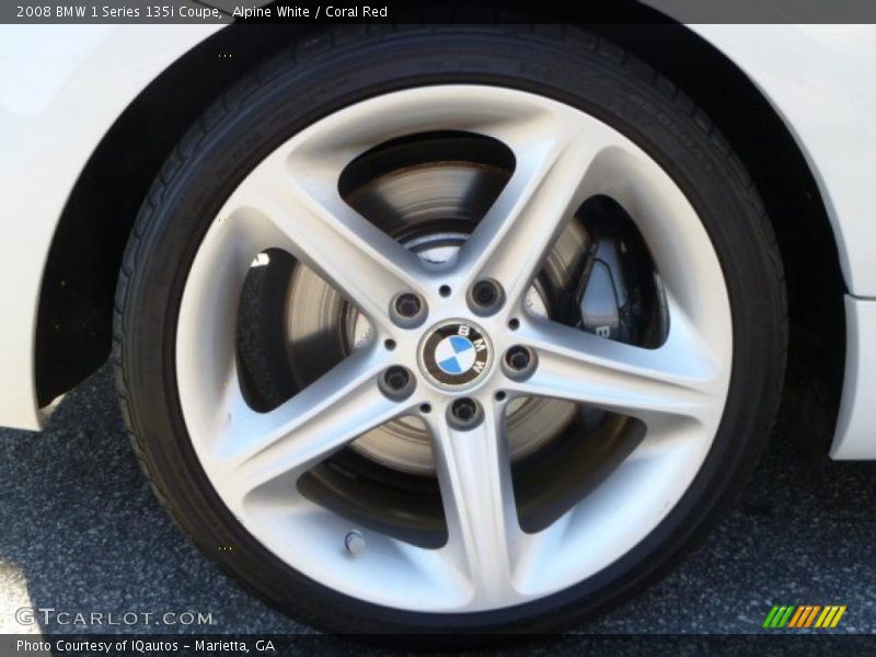 Alpine White / Coral Red 2008 BMW 1 Series 135i Coupe