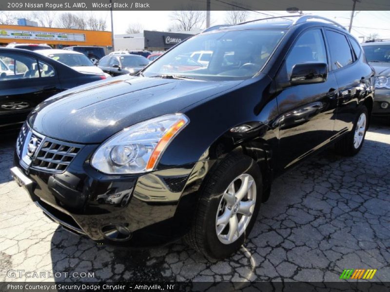 Wicked Black / Black 2009 Nissan Rogue SL AWD