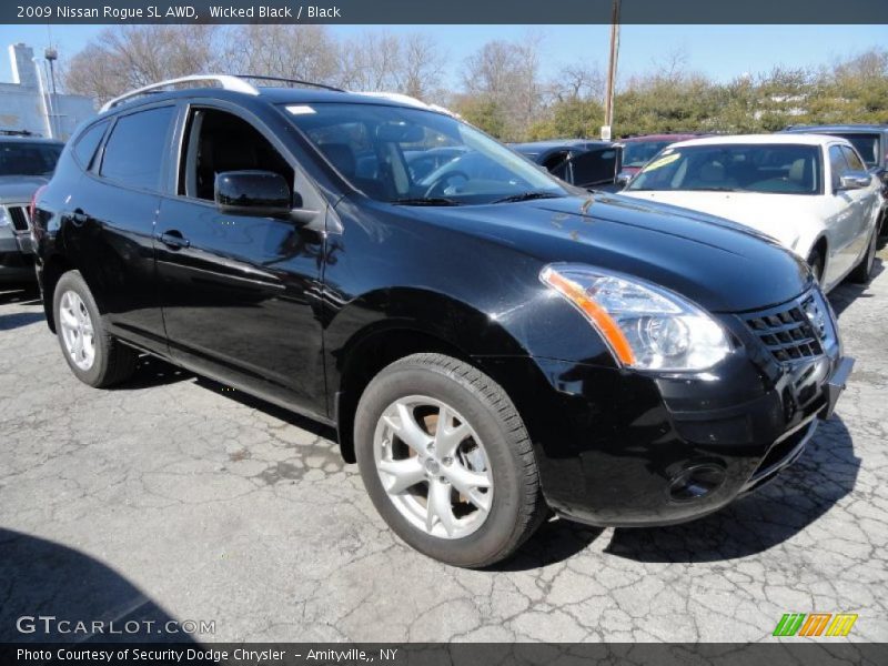 Wicked Black / Black 2009 Nissan Rogue SL AWD