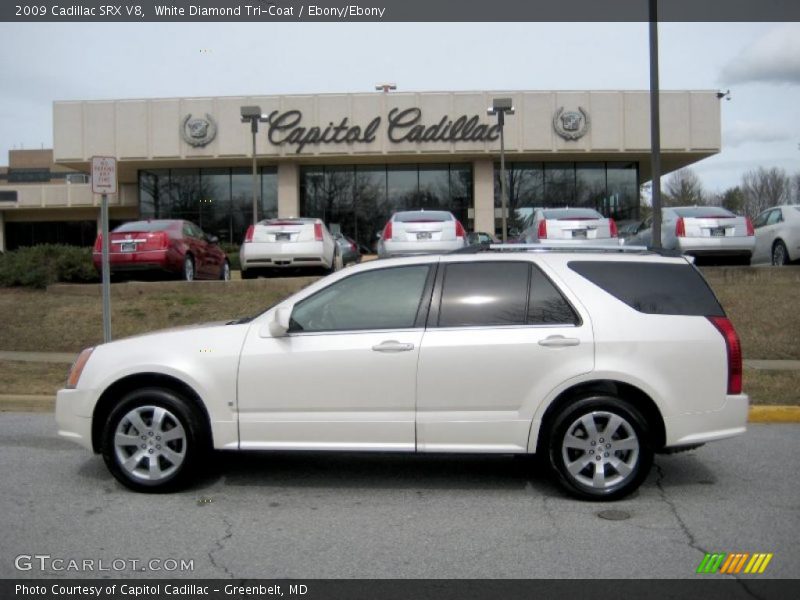 White Diamond Tri-Coat / Ebony/Ebony 2009 Cadillac SRX V8