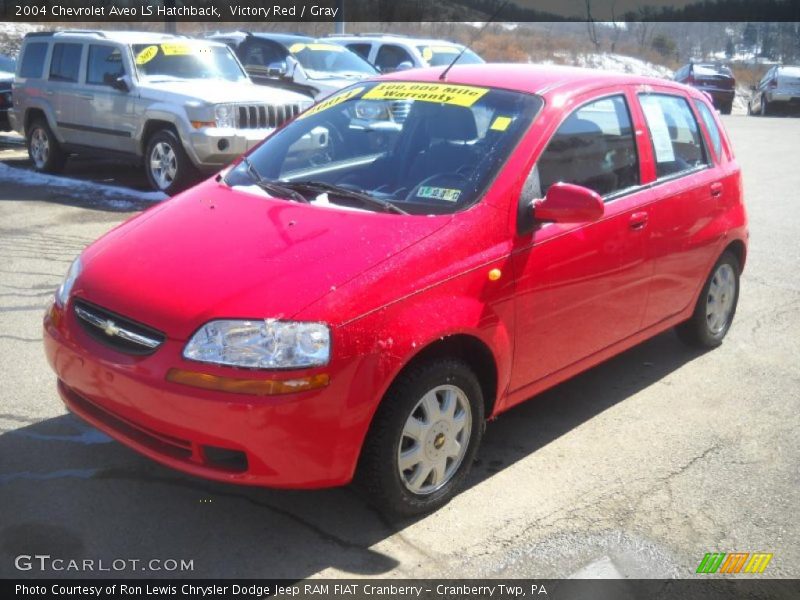 Victory Red / Gray 2004 Chevrolet Aveo LS Hatchback
