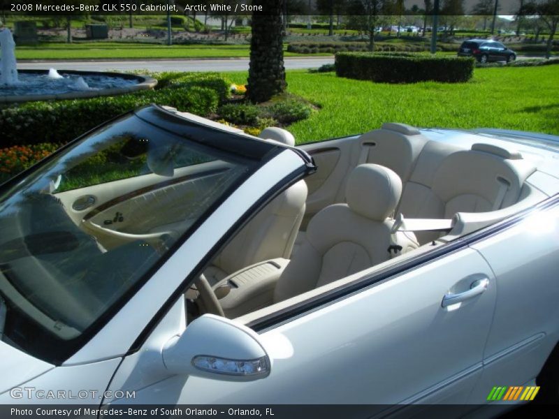 Arctic White / Stone 2008 Mercedes-Benz CLK 550 Cabriolet