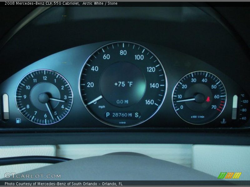 Arctic White / Stone 2008 Mercedes-Benz CLK 550 Cabriolet