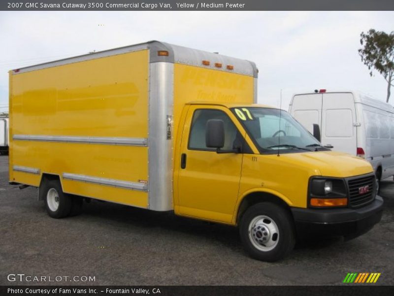 Yellow / Medium Pewter 2007 GMC Savana Cutaway 3500 Commercial Cargo Van