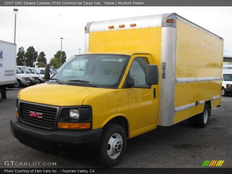 Yellow / Medium Pewter 2007 GMC Savana Cutaway 3500 Commercial Cargo Van