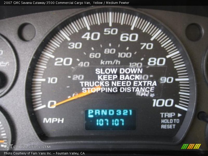 Yellow / Medium Pewter 2007 GMC Savana Cutaway 3500 Commercial Cargo Van