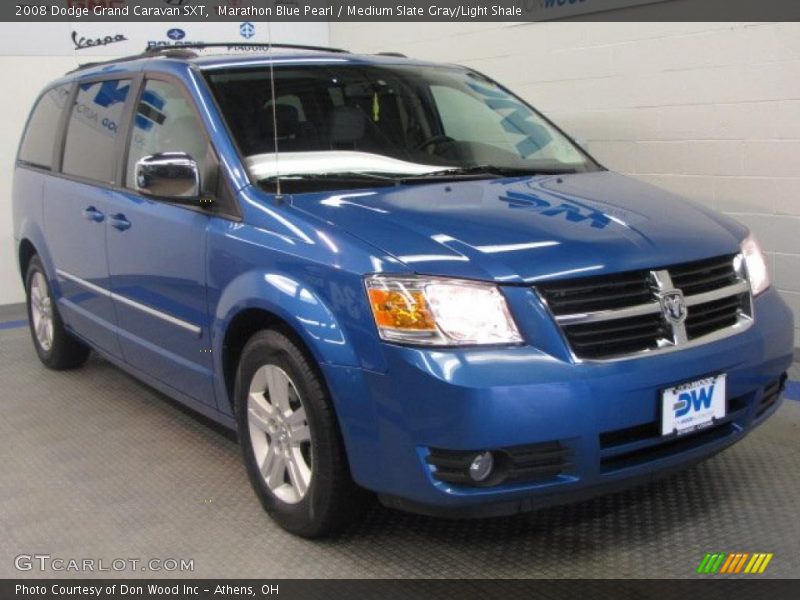 Marathon Blue Pearl / Medium Slate Gray/Light Shale 2008 Dodge Grand Caravan SXT