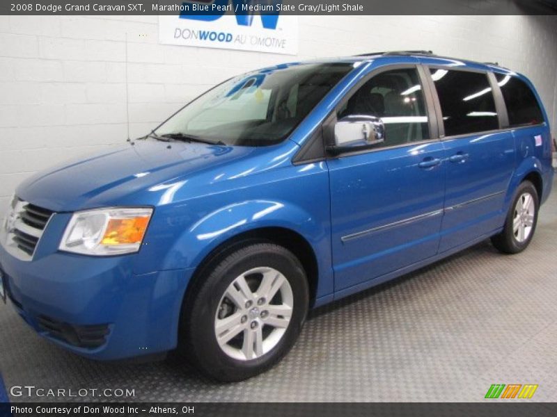 Marathon Blue Pearl / Medium Slate Gray/Light Shale 2008 Dodge Grand Caravan SXT