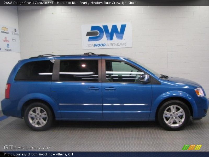 Marathon Blue Pearl / Medium Slate Gray/Light Shale 2008 Dodge Grand Caravan SXT