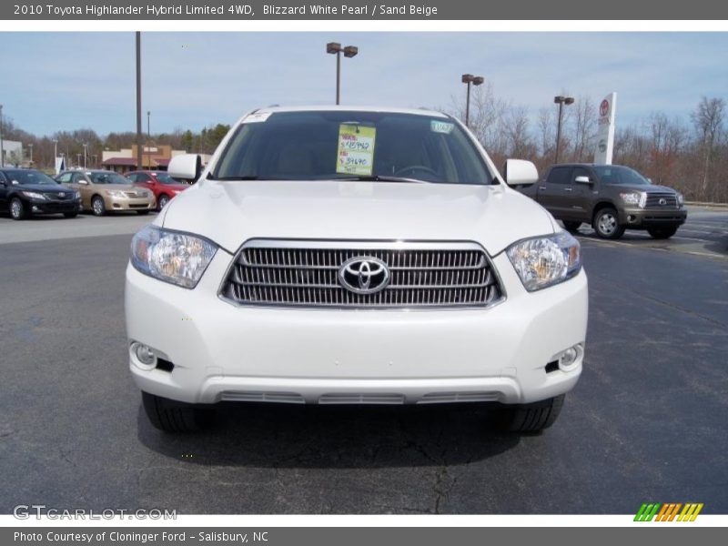 Blizzard White Pearl / Sand Beige 2010 Toyota Highlander Hybrid Limited 4WD