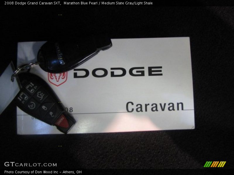 Marathon Blue Pearl / Medium Slate Gray/Light Shale 2008 Dodge Grand Caravan SXT