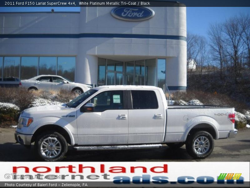 White Platinum Metallic Tri-Coat / Black 2011 Ford F150 Lariat SuperCrew 4x4