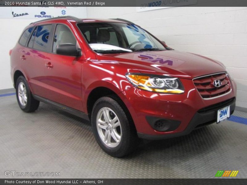 Venetian Red / Beige 2010 Hyundai Santa Fe GLS 4WD