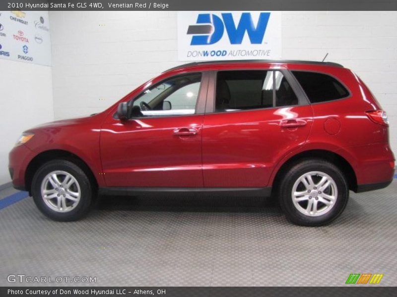 Venetian Red / Beige 2010 Hyundai Santa Fe GLS 4WD