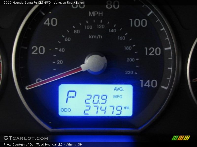 Venetian Red / Beige 2010 Hyundai Santa Fe GLS 4WD