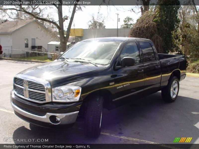Black / Khaki Beige 2007 Dodge Ram 1500 SLT Quad Cab