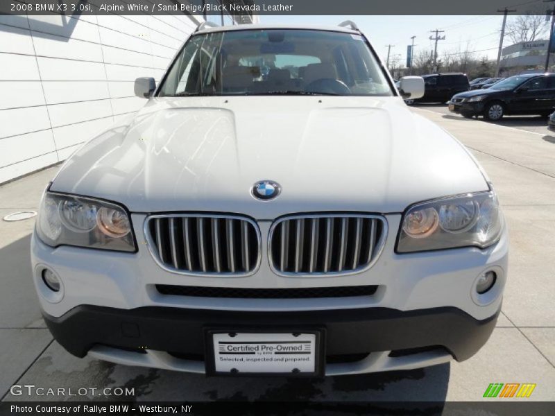 Alpine White / Sand Beige/Black Nevada Leather 2008 BMW X3 3.0si