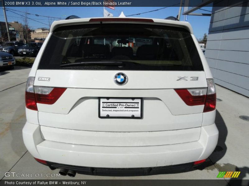 Alpine White / Sand Beige/Black Nevada Leather 2008 BMW X3 3.0si