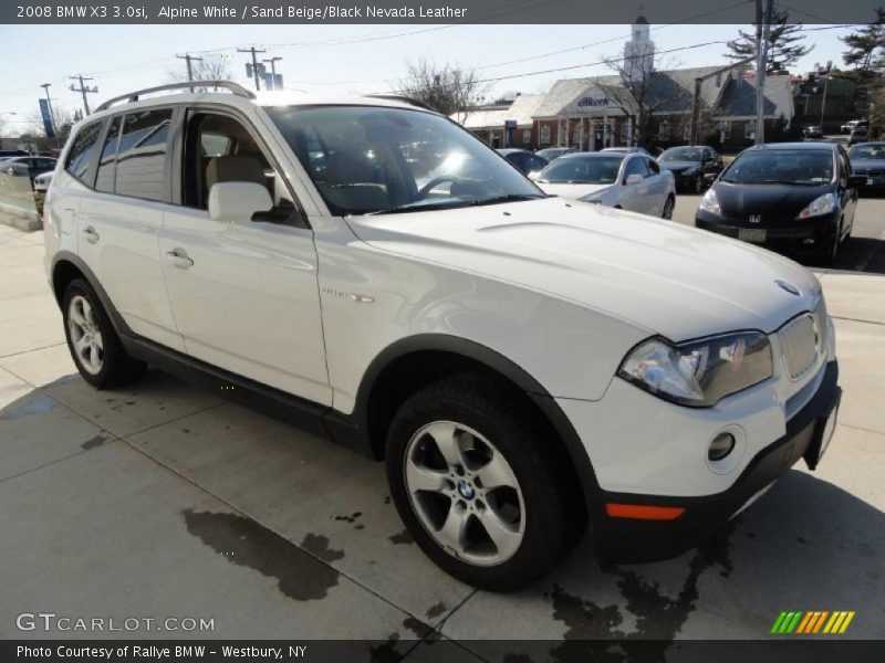 Alpine White / Sand Beige/Black Nevada Leather 2008 BMW X3 3.0si