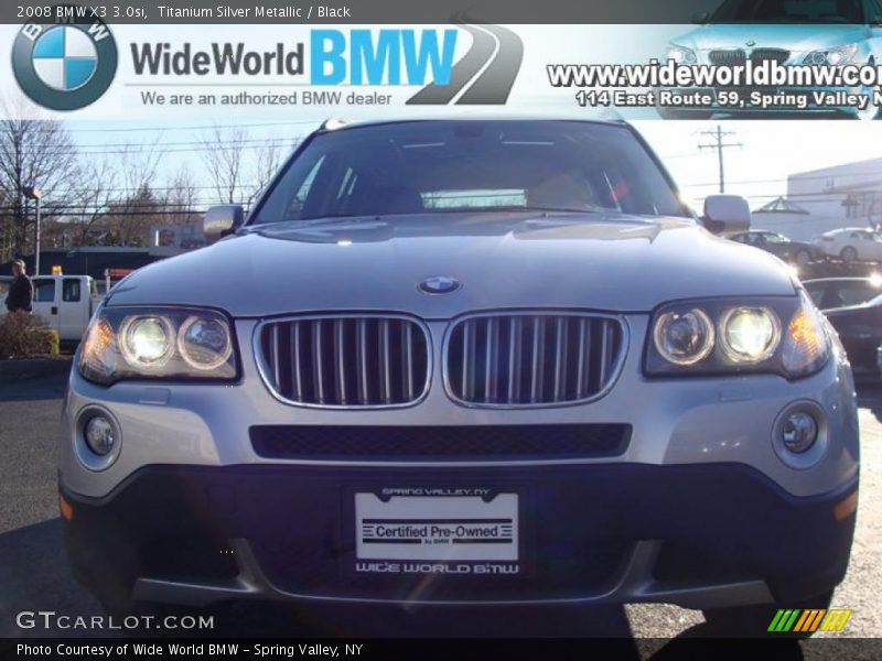Titanium Silver Metallic / Black 2008 BMW X3 3.0si
