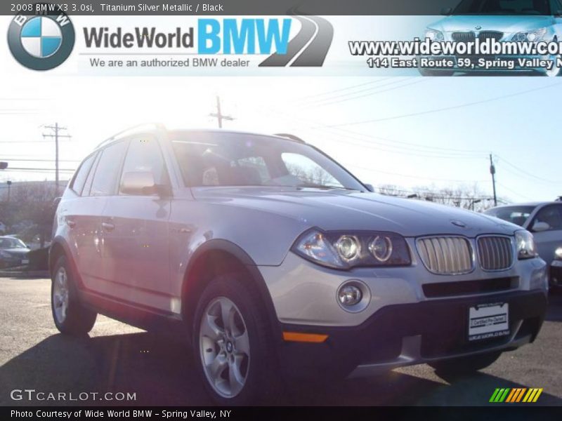 Titanium Silver Metallic / Black 2008 BMW X3 3.0si