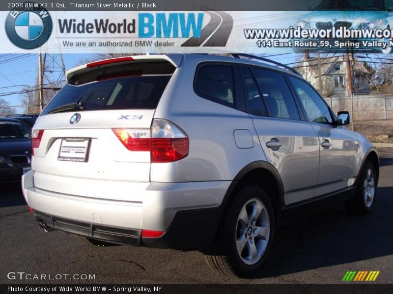 Titanium Silver Metallic / Black 2008 BMW X3 3.0si