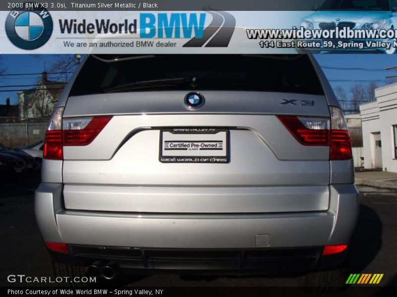 Titanium Silver Metallic / Black 2008 BMW X3 3.0si