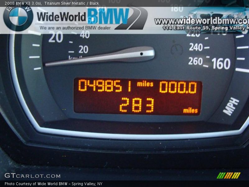 Titanium Silver Metallic / Black 2008 BMW X3 3.0si
