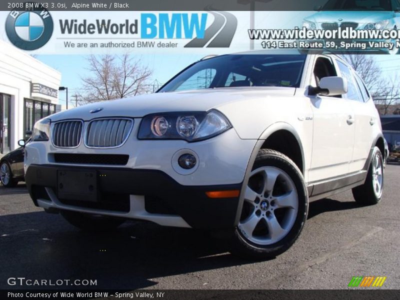 Alpine White / Black 2008 BMW X3 3.0si