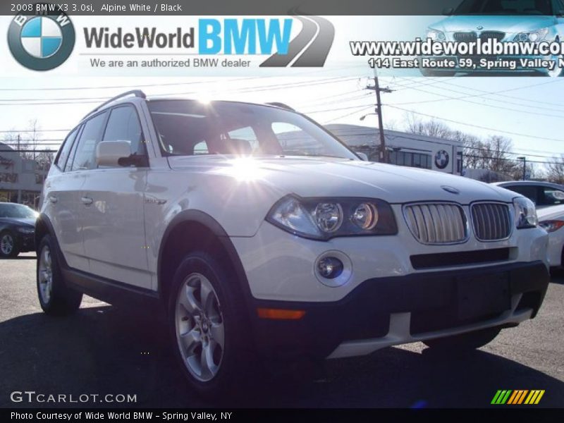 Alpine White / Black 2008 BMW X3 3.0si