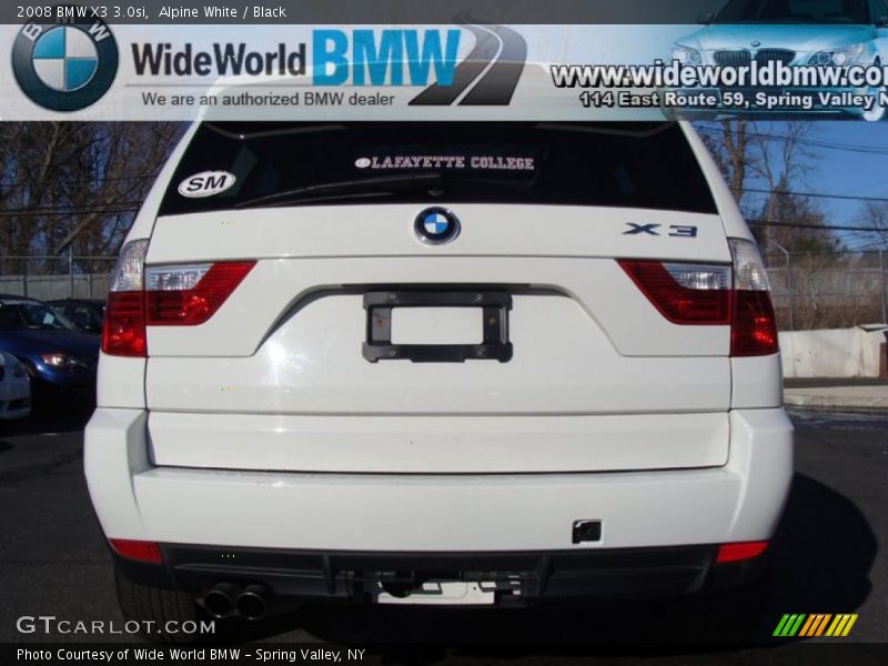 Alpine White / Black 2008 BMW X3 3.0si