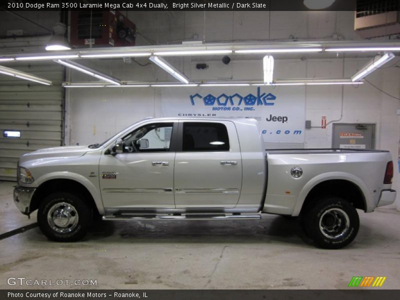 Bright Silver Metallic / Dark Slate 2010 Dodge Ram 3500 Laramie Mega Cab 4x4 Dually