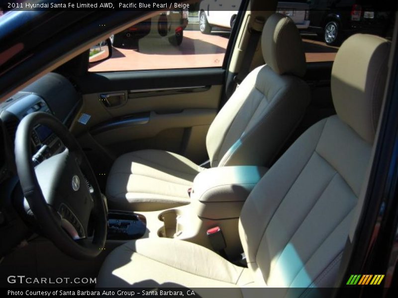 Pacific Blue Pearl / Beige 2011 Hyundai Santa Fe Limited AWD