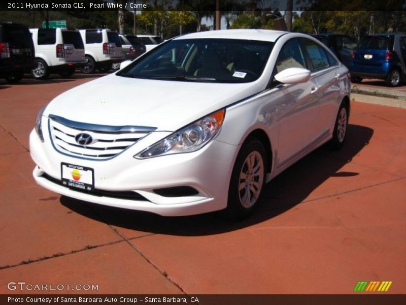Pearl White / Camel 2011 Hyundai Sonata GLS