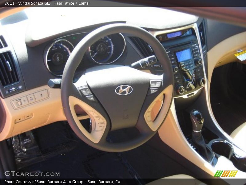 Pearl White / Camel 2011 Hyundai Sonata GLS