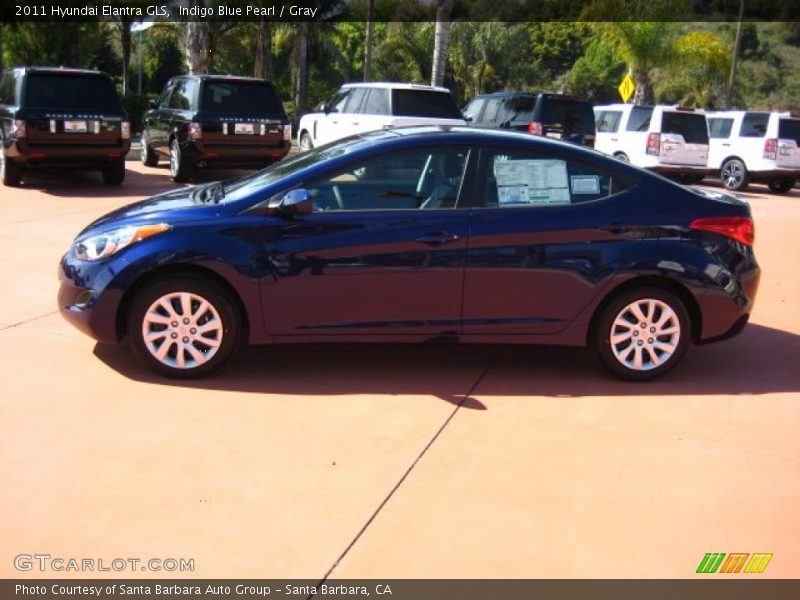 Indigo Blue Pearl / Gray 2011 Hyundai Elantra GLS