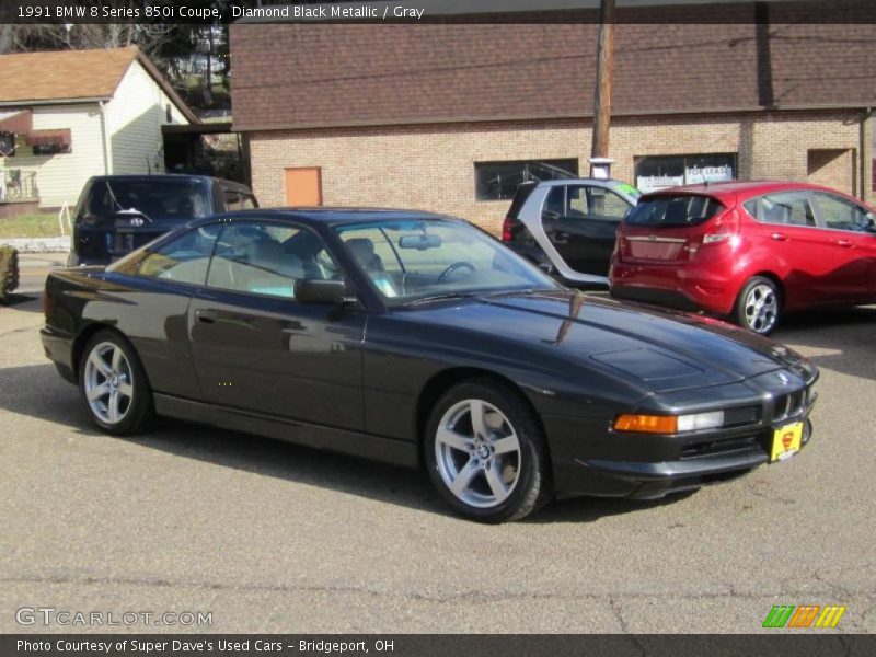 Diamond Black Metallic / Gray 1991 BMW 8 Series 850i Coupe