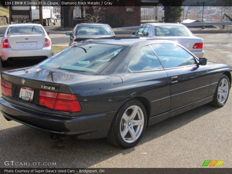 Diamond Black Metallic / Gray 1991 BMW 8 Series 850i Coupe