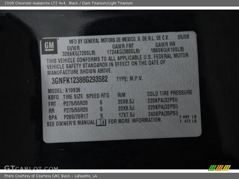 Black / Dark Titanium/Light Titanium 2008 Chevrolet Avalanche LTZ 4x4