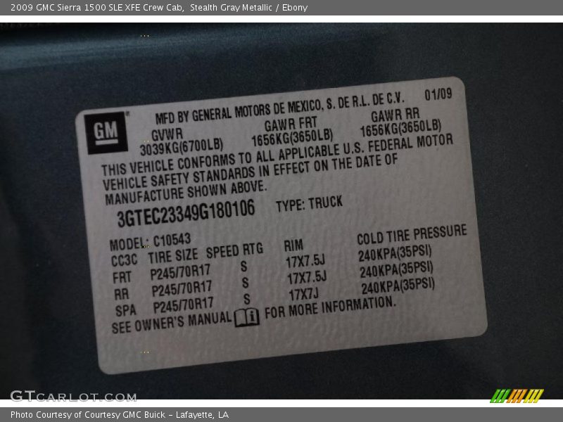 Stealth Gray Metallic / Ebony 2009 GMC Sierra 1500 SLE XFE Crew Cab
