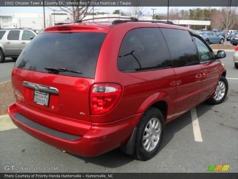 Inferno Red Tinted Pearlcoat / Taupe 2002 Chrysler Town & Country EX