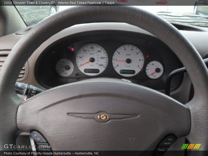 Inferno Red Tinted Pearlcoat / Taupe 2002 Chrysler Town & Country EX
